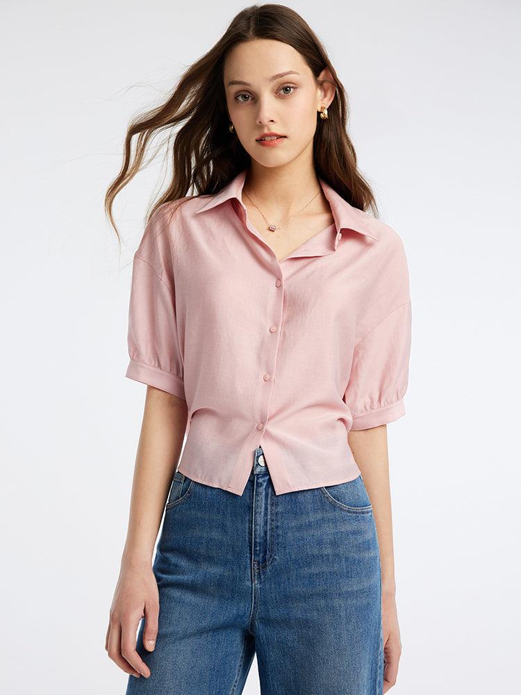 Back Strap Crop Shirt GOELIA