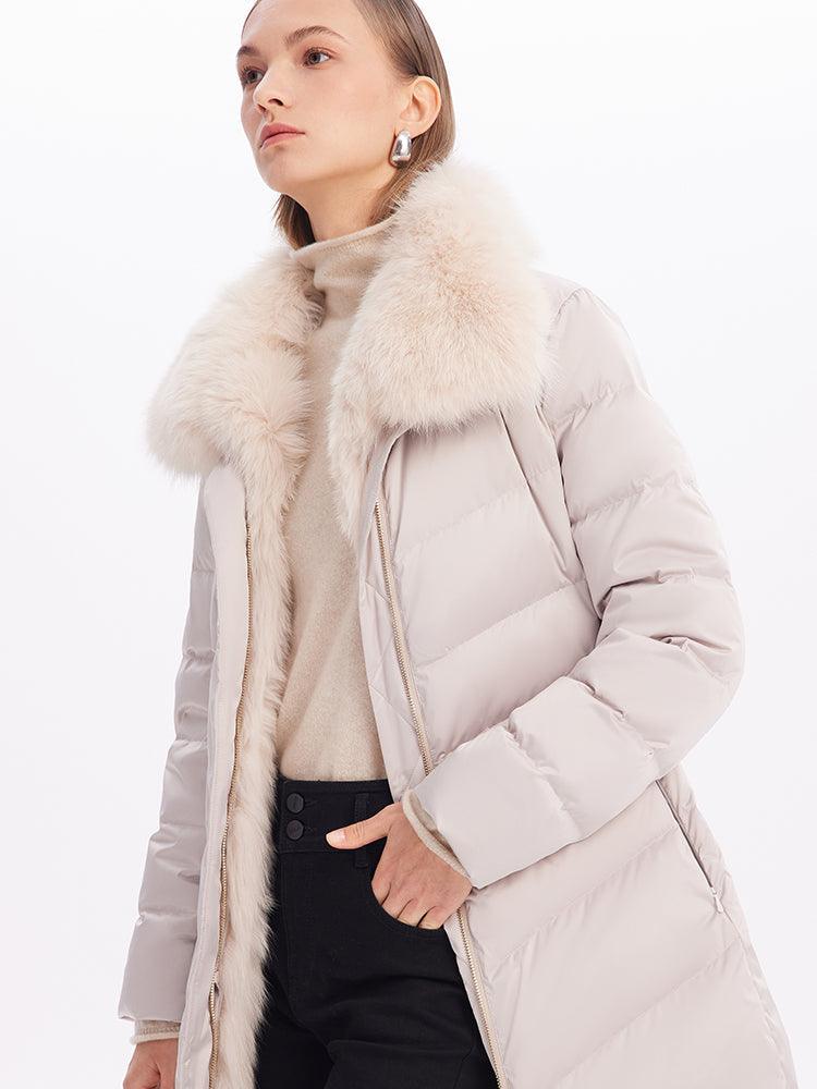 Fox Fur Collar Goose Down Jacket GOELIA