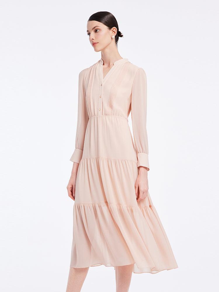 V-Neck Chiffon Dress GOELIA