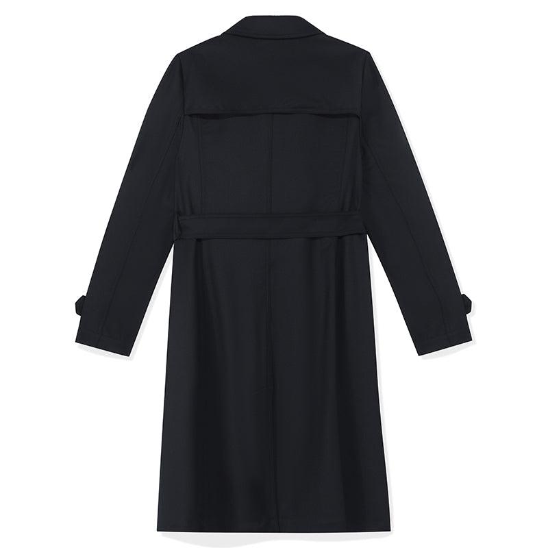 Worsted Wool Trench Coat With Belt GOELIA