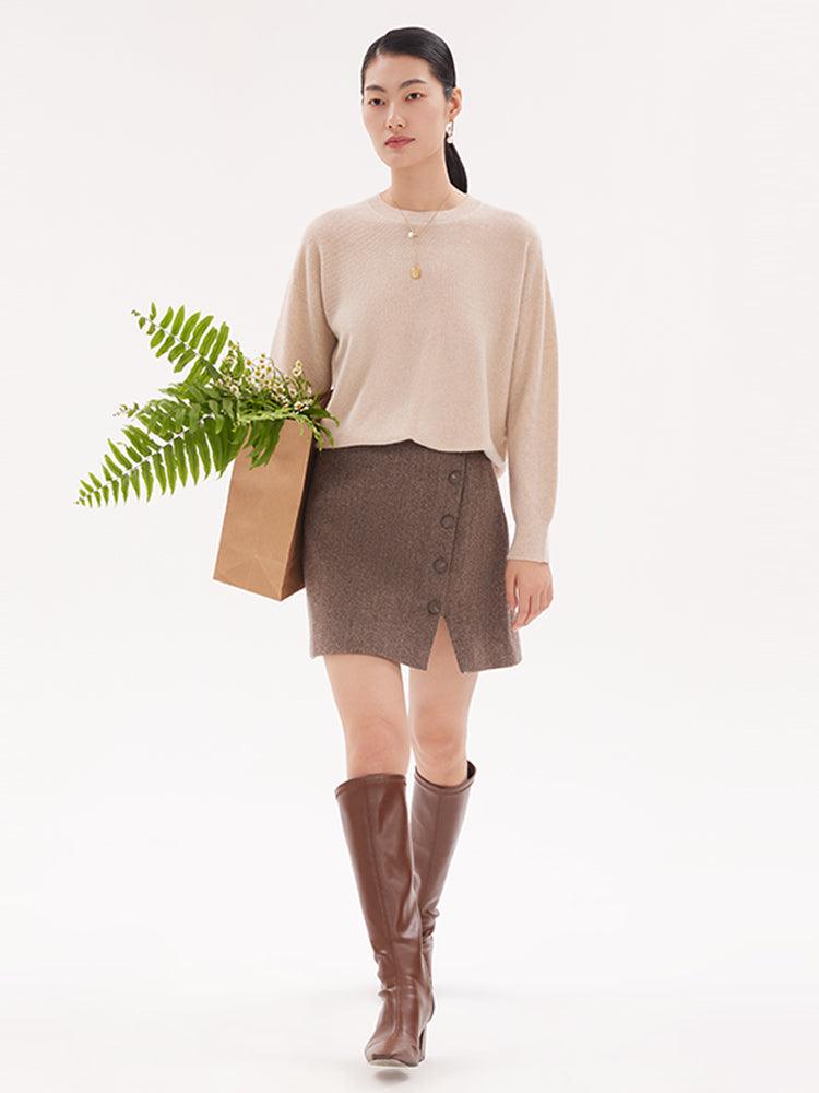 Light Camel Cashmere Sweater GOELIA