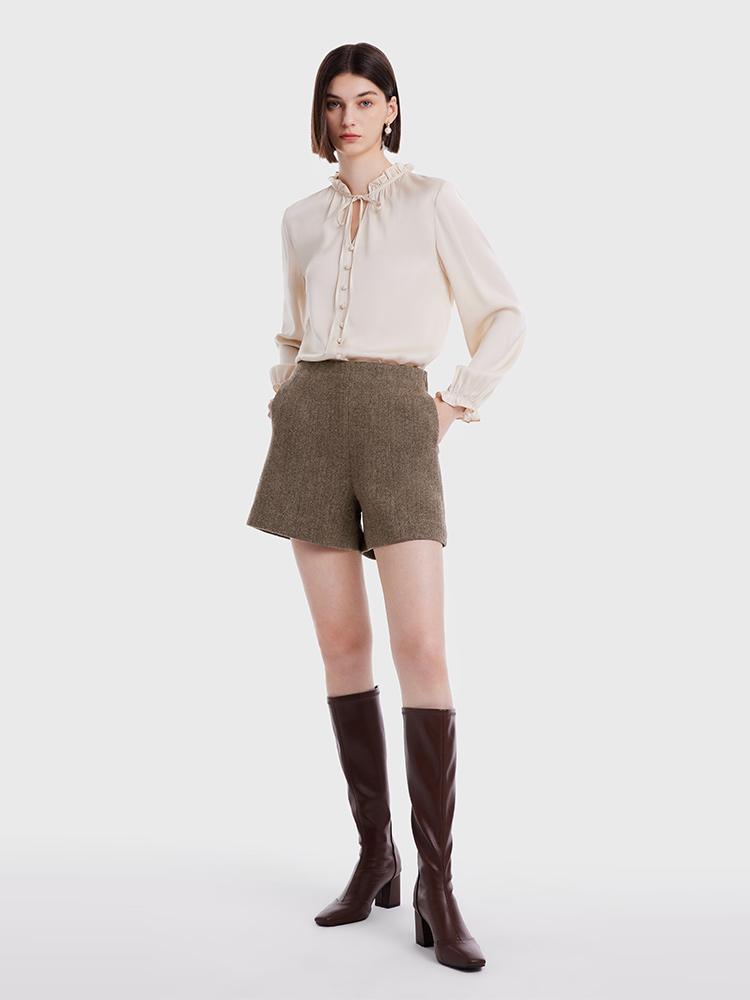 Retro Washable Woolen Shorts GOELIA