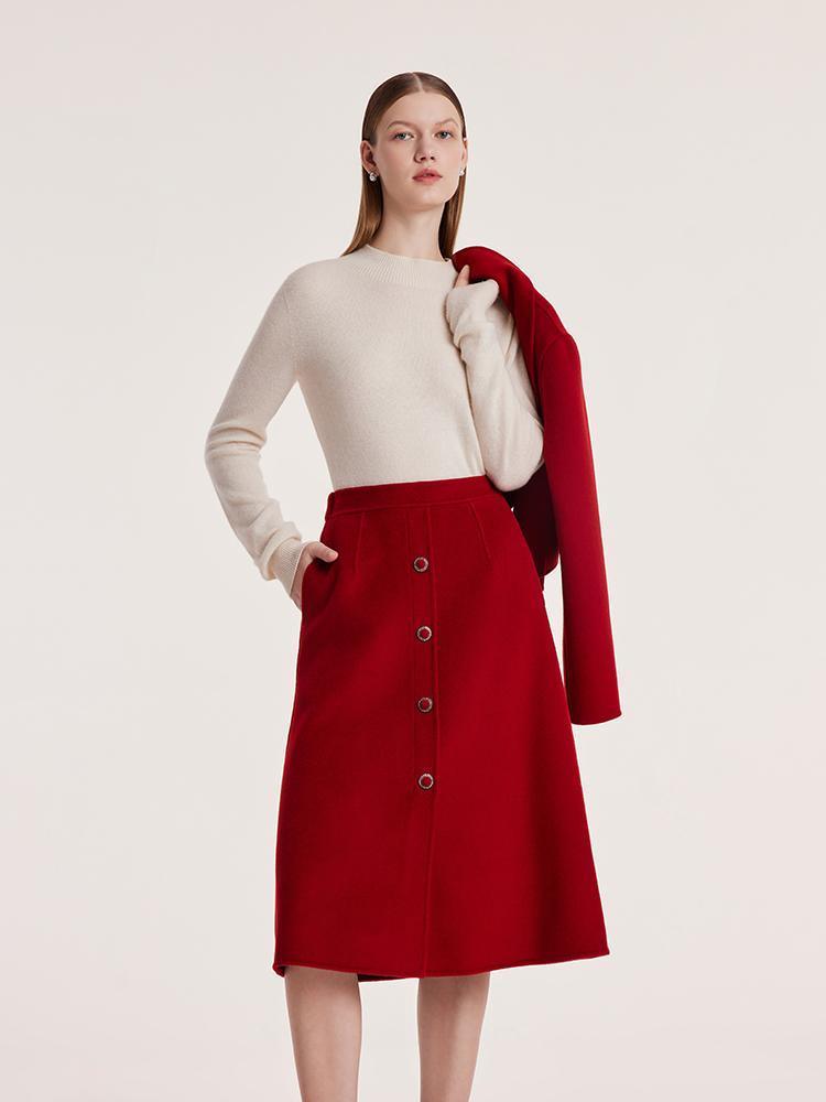 Tencel Wool Crop Jacket And Half Skirt Suit GOELIA