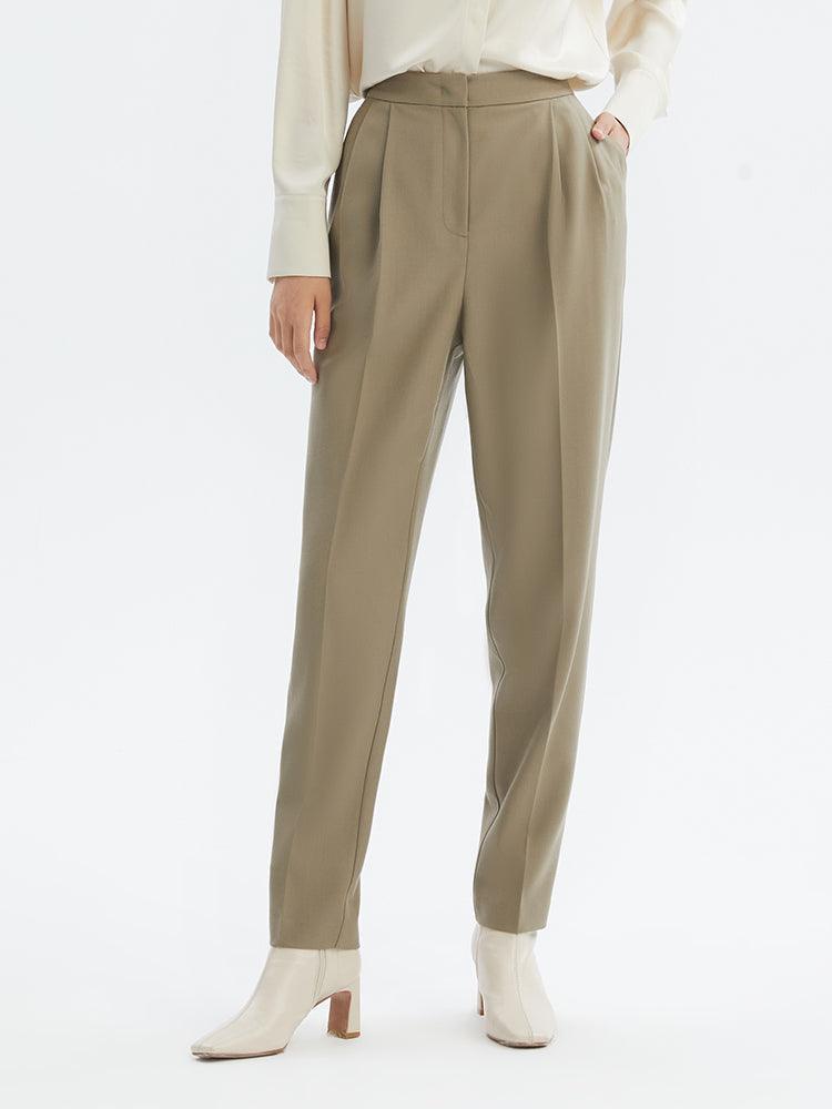 Worsted Wool Tapered Pants GOELIA