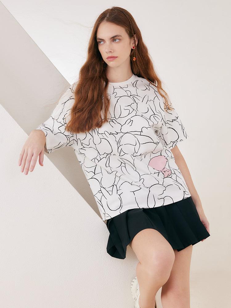 Oversized Floral Print T-shirt GOELIA