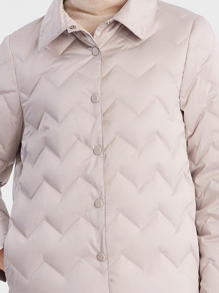 Beige Goose Down Coat GOELIA