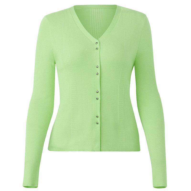 Solid Slim Woolen Slim Cardigan GOELIA