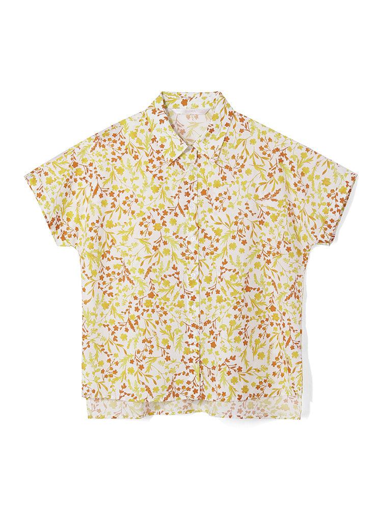 Silk-Cotton Floral Printed Shirt GOELIA