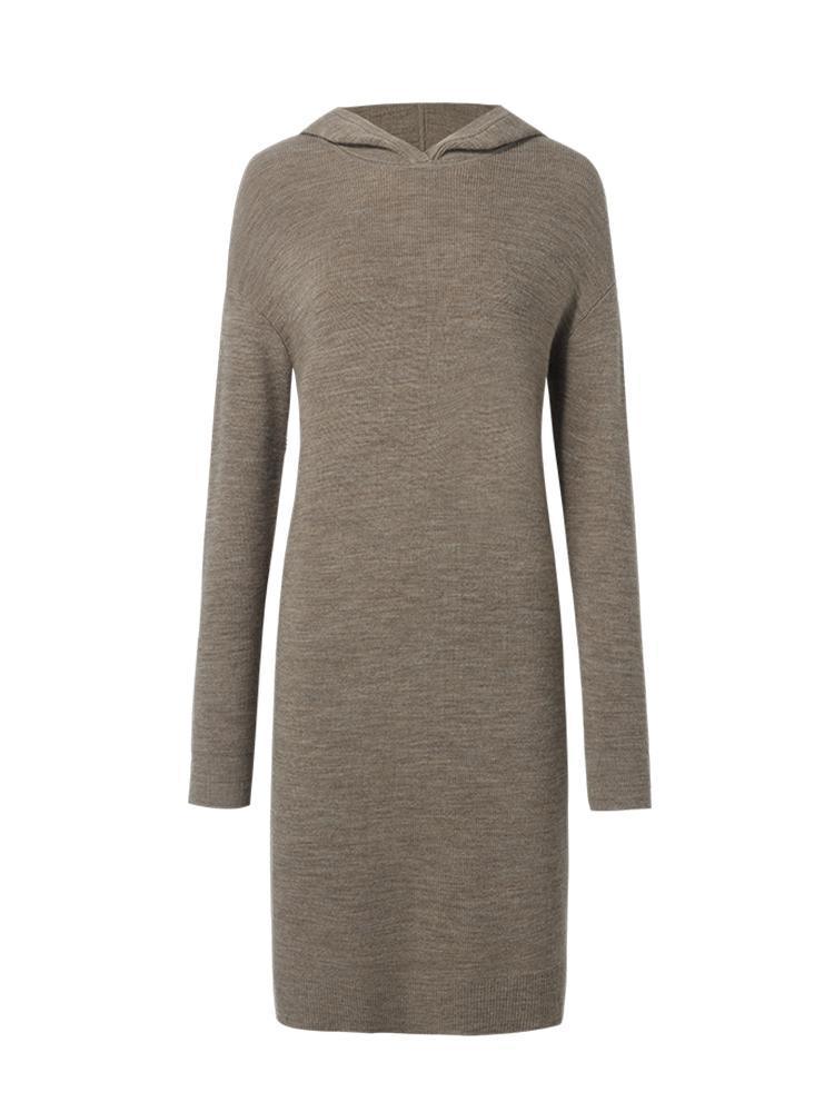 Machine Washable Wool Hooded Knit Dress GOELIA