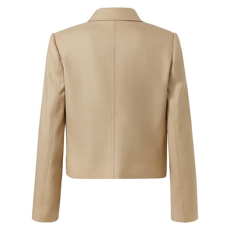 Light Camel Worsted Wool Cropped Blazer GOELIA