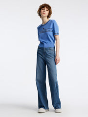 Loose Cut Hem Straight Jeans GOELIA