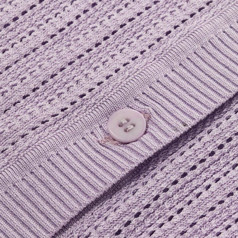 Purple Knit Cardigan GOELIA