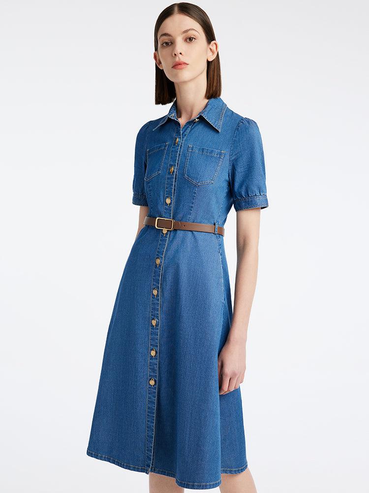 Tencel Denim Shirt Dress GOELIA