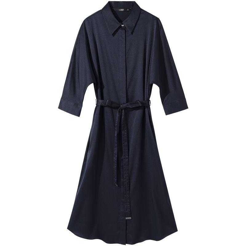 Silk Shirt-Style Oversized Dress GOELIA