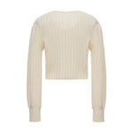 V-neck Beaded Knit Woolen Cardigan GOELIA