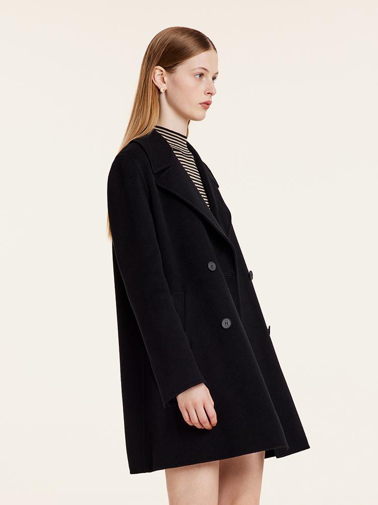 Wool And Cashmere Double-Faced Notched Lapel Coat GOELIA