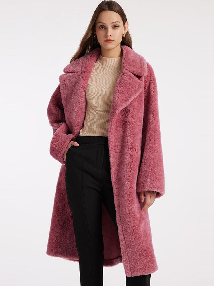 Lamb Wool Oversized Teddy Overcoat GOELIA