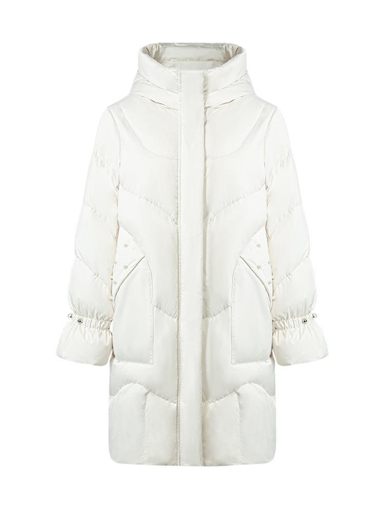 Pearl Patch Pocket Hooded Goose Down Garment GOELIA