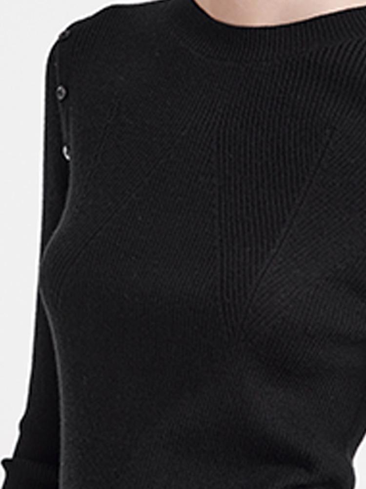 Detachable Sleeve Woolen Round Neck Sweater GOELIA