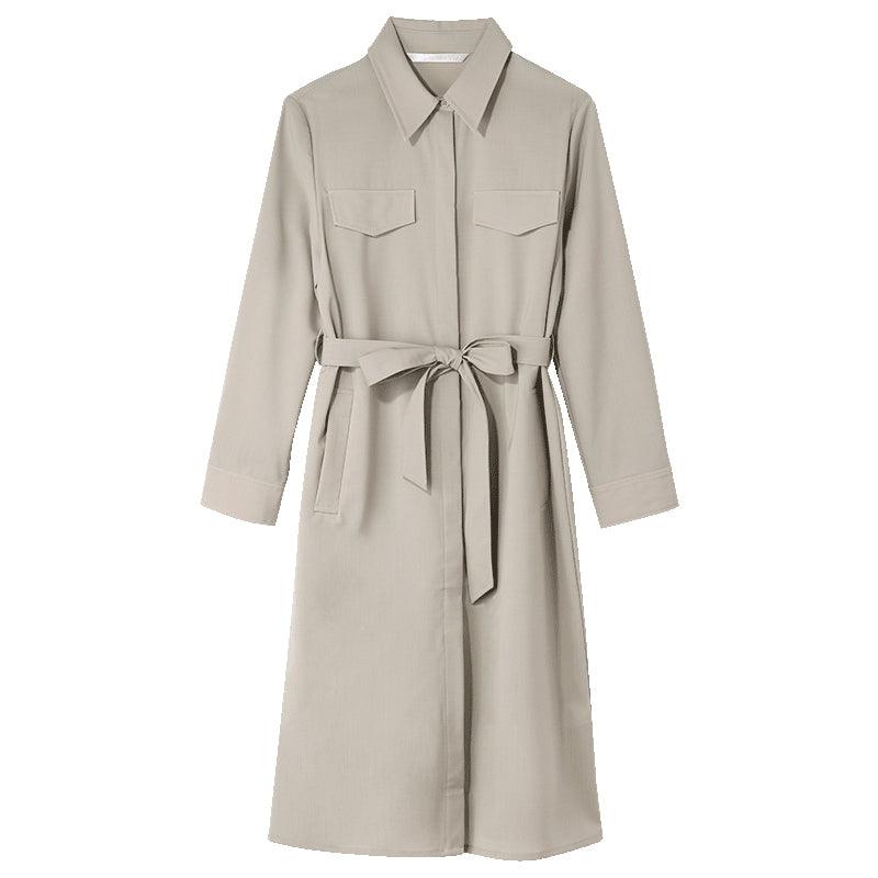 Worsted Wool Trench-Style Dress GOELIA