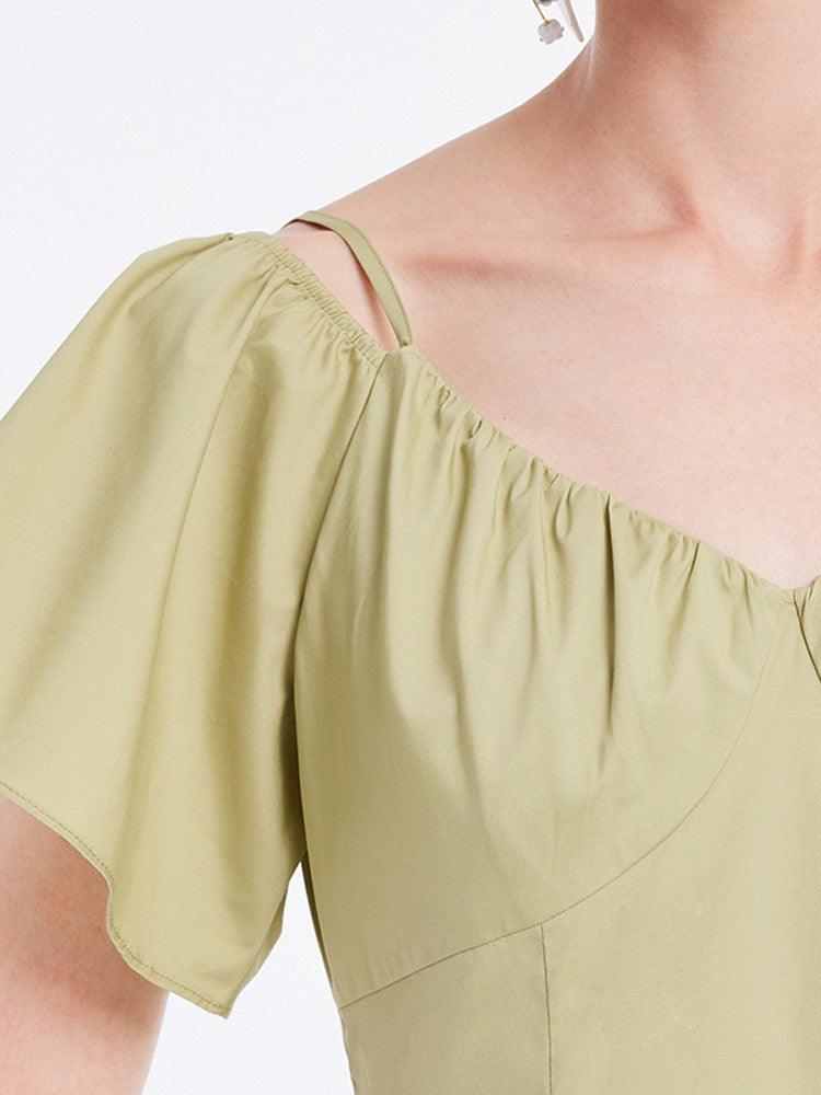 Matcha Green Spaghetti Strap Dress GOELIA