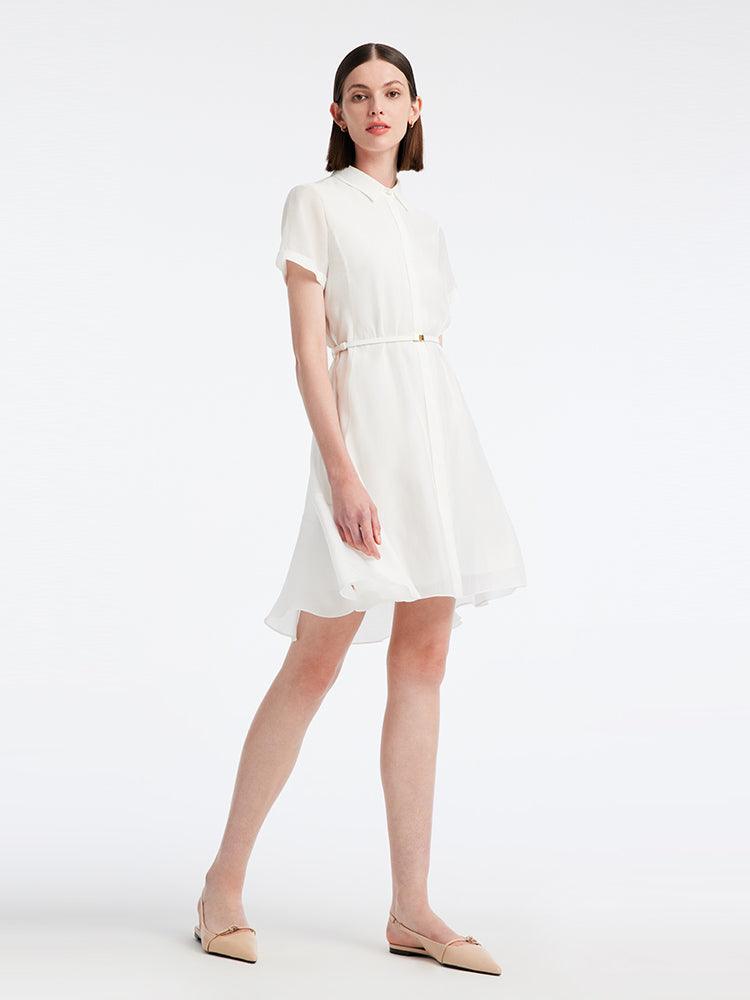 A-line Shirt Dress With Belt GOELIA