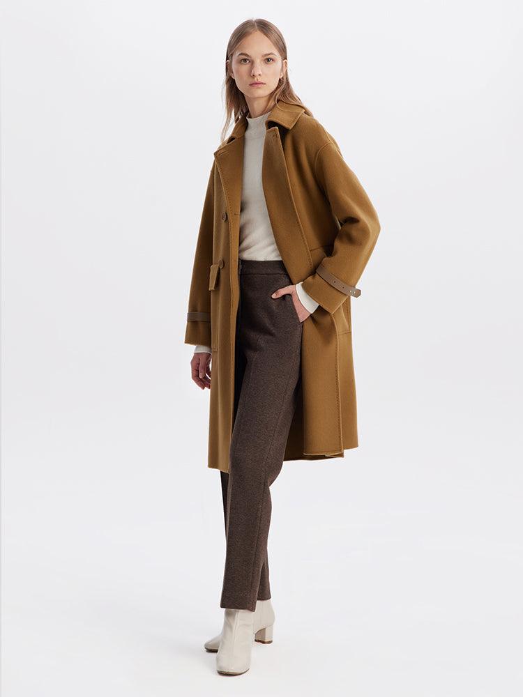 Double-Breasted 100% Double-faced Woolen Coat GOELIA