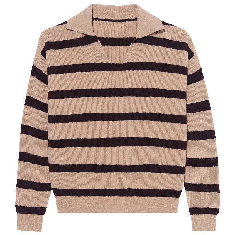 Black&Brown Stripe Wool  Sweater GOELIA