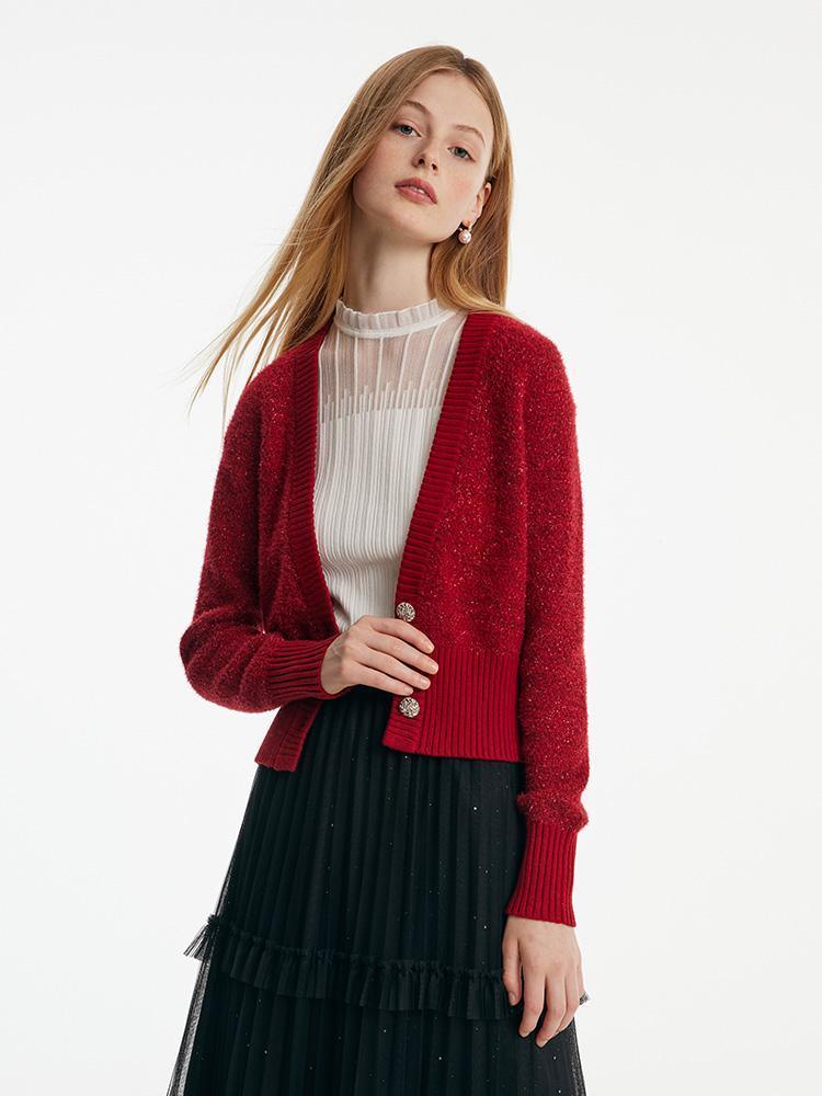 Tencel And Wool Cropped Cardigan GOELIA