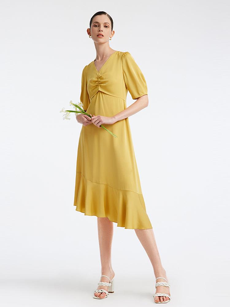 22MM Silk Puff Sleeve Dress GOELIA