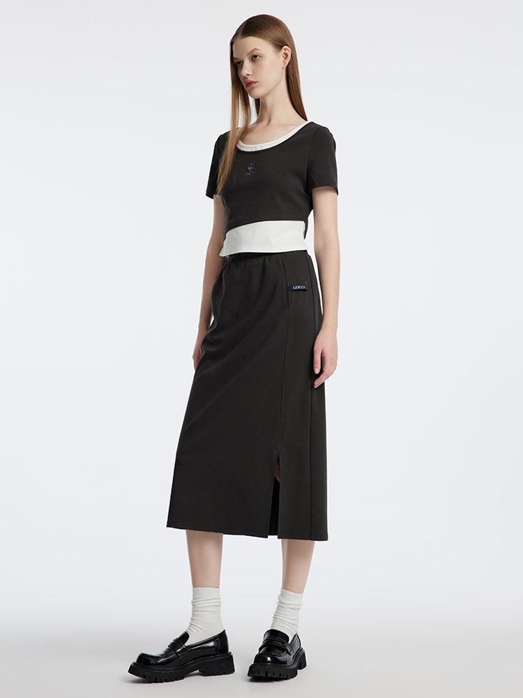 Knitted Side Split Skirt GOELIA