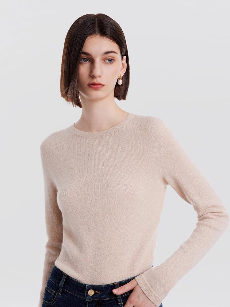 Seamless Cashmere Crew Neck Sweater GOELIA