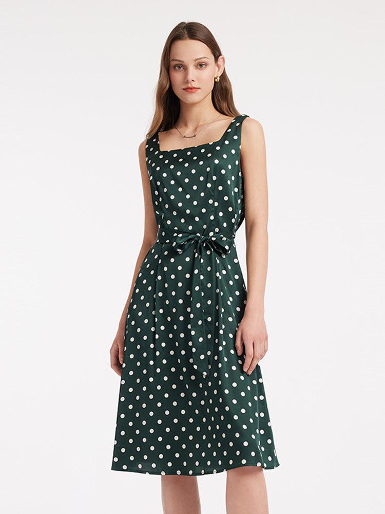 16 MM Pure Silk Polka Dots Dress GOELIA