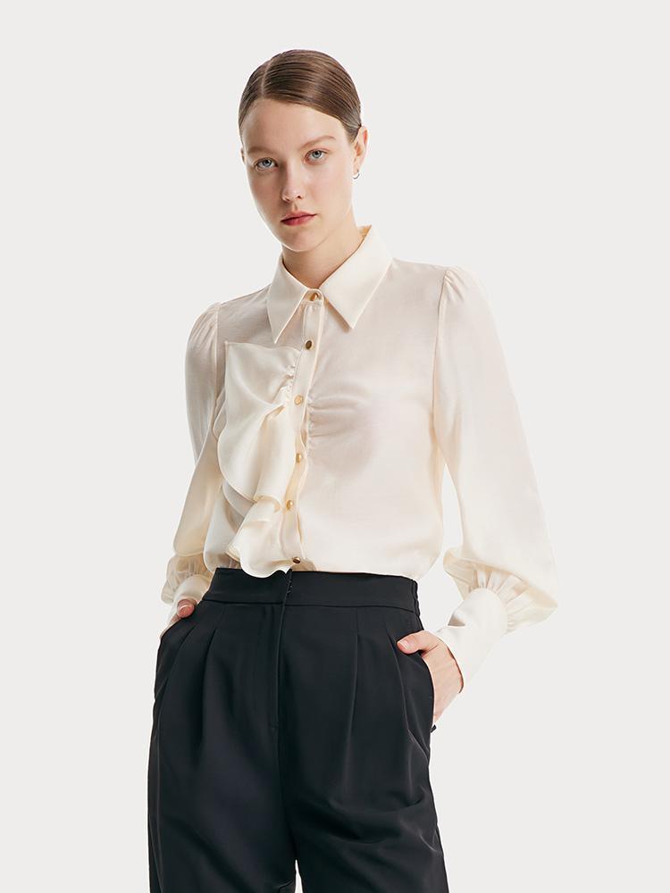 Acetate Ruched Shirt GOELIA