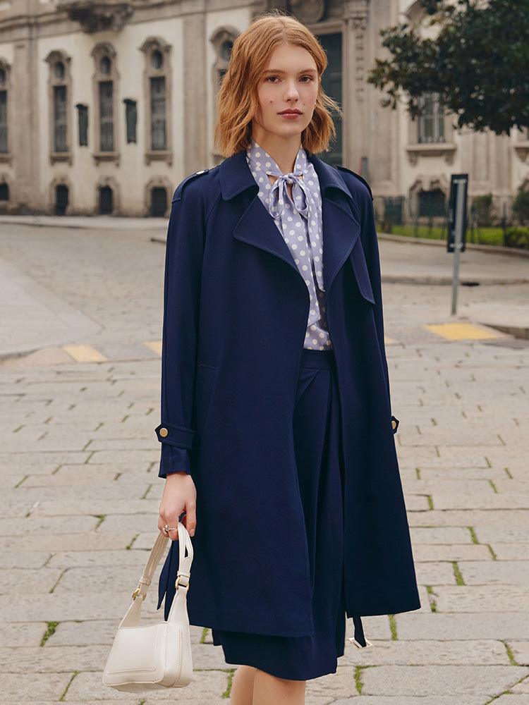 Triacetate Lapel Trench Coat GOELIA