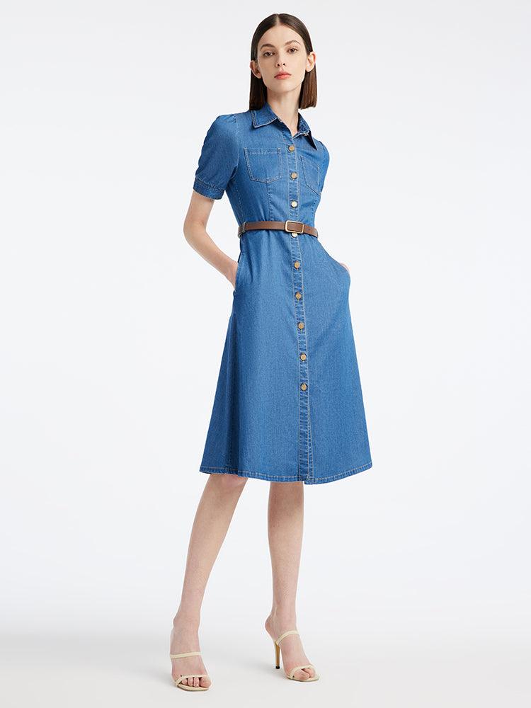 Tencel Denim Shirt Dress GOELIA