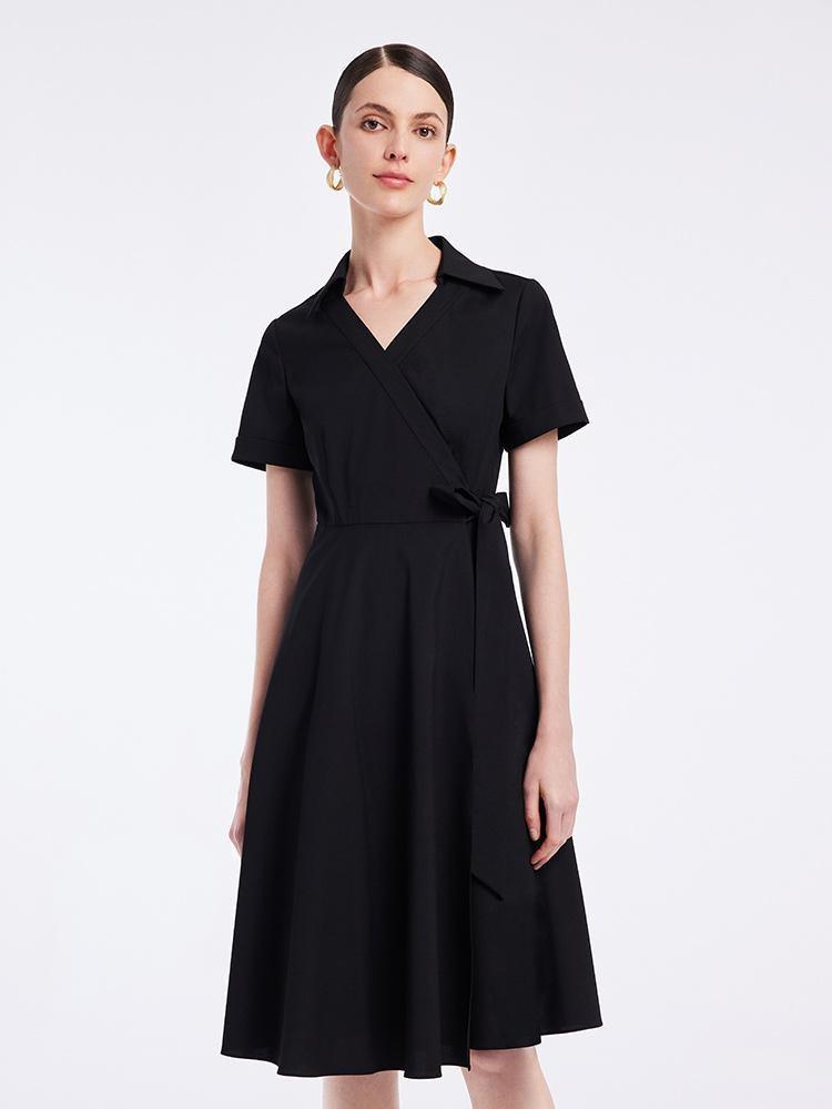 Shirt Neck Wrap-around Dress GOELIA