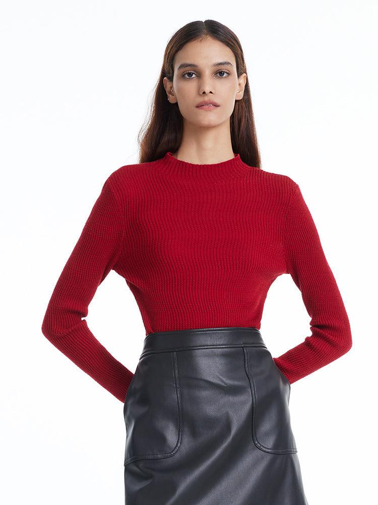 Slim Boat Neck Woolen Sweater GOELIA