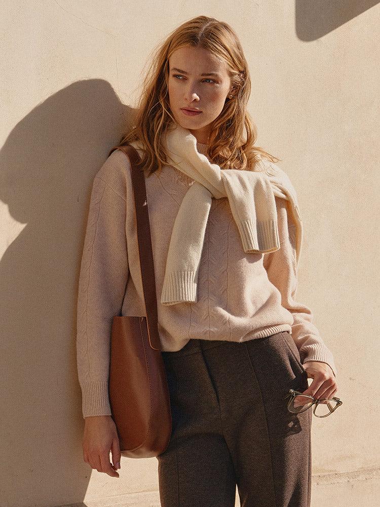 Beige Woolen Sweater GOELIA