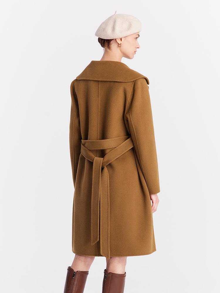 Mid-Length Full Wool Double Woolen Coat GOELIA