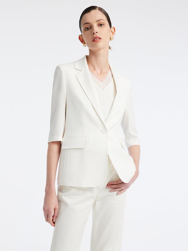 White Acetate Blazer GOELIA