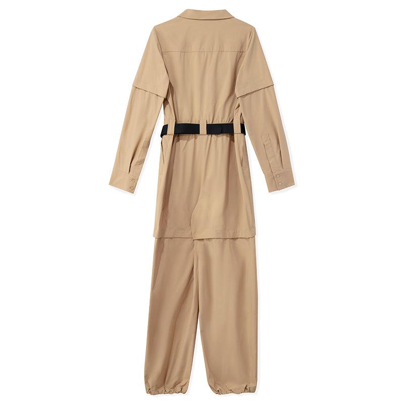 Khaki Detachable Stretchy Jumpsuit GOELIA