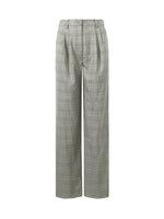 Worsted Wool Plaid Straight Full Length Pants GOELIA