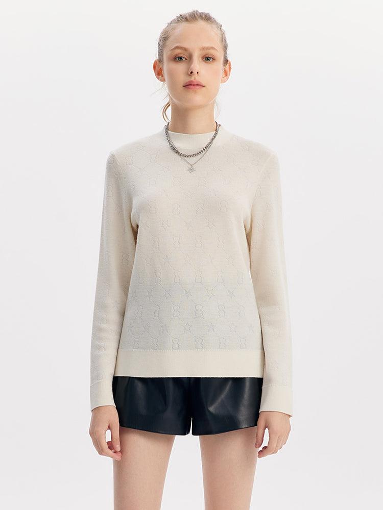 White Soft Slim Woolen Sweater GOELIA