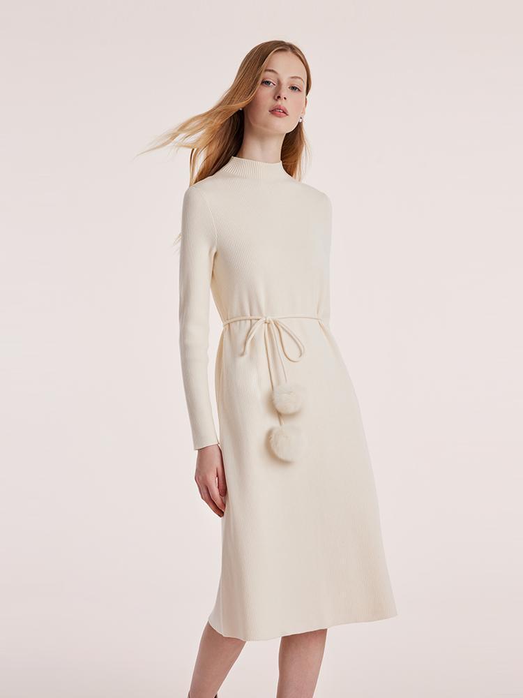 Robe en laine Tencel avec ceinture 