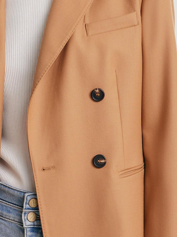 Camel Worsted Wool Blazer GOELIA