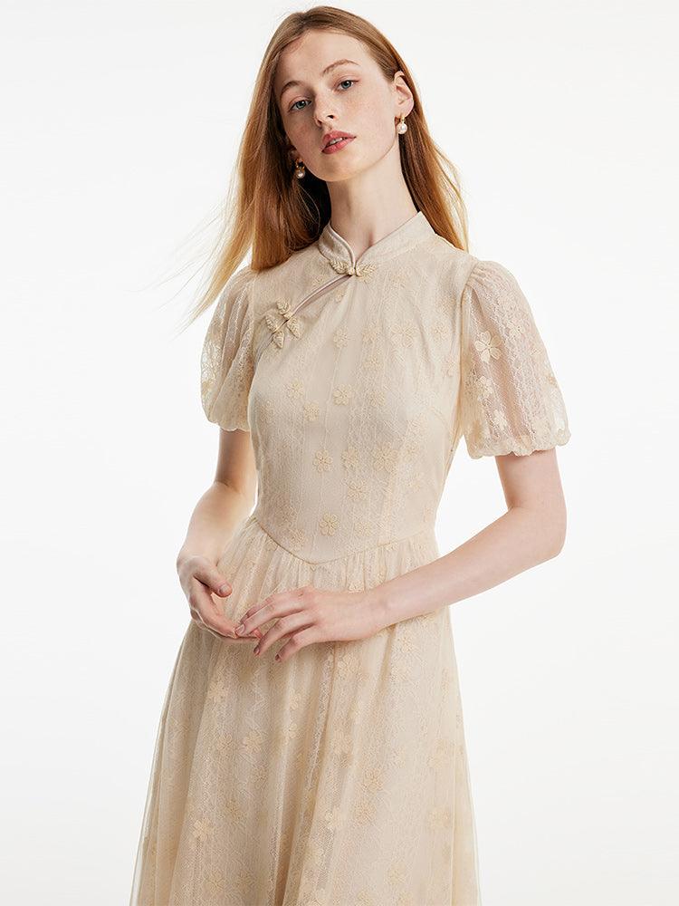 Lace Embroidered Cheongsam Dress GOELIA