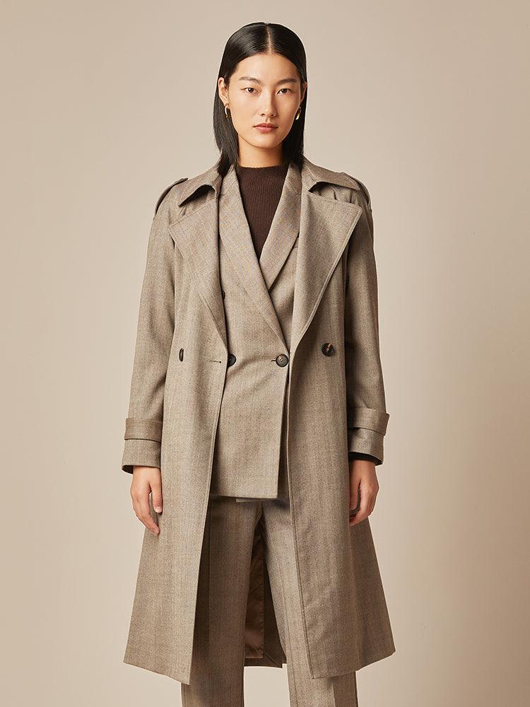 Washable Woollen Trench Coat GOELIA