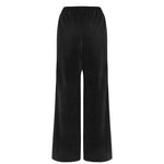 Waist Drawstring Knitted Velvet Straight Pants GOELIA