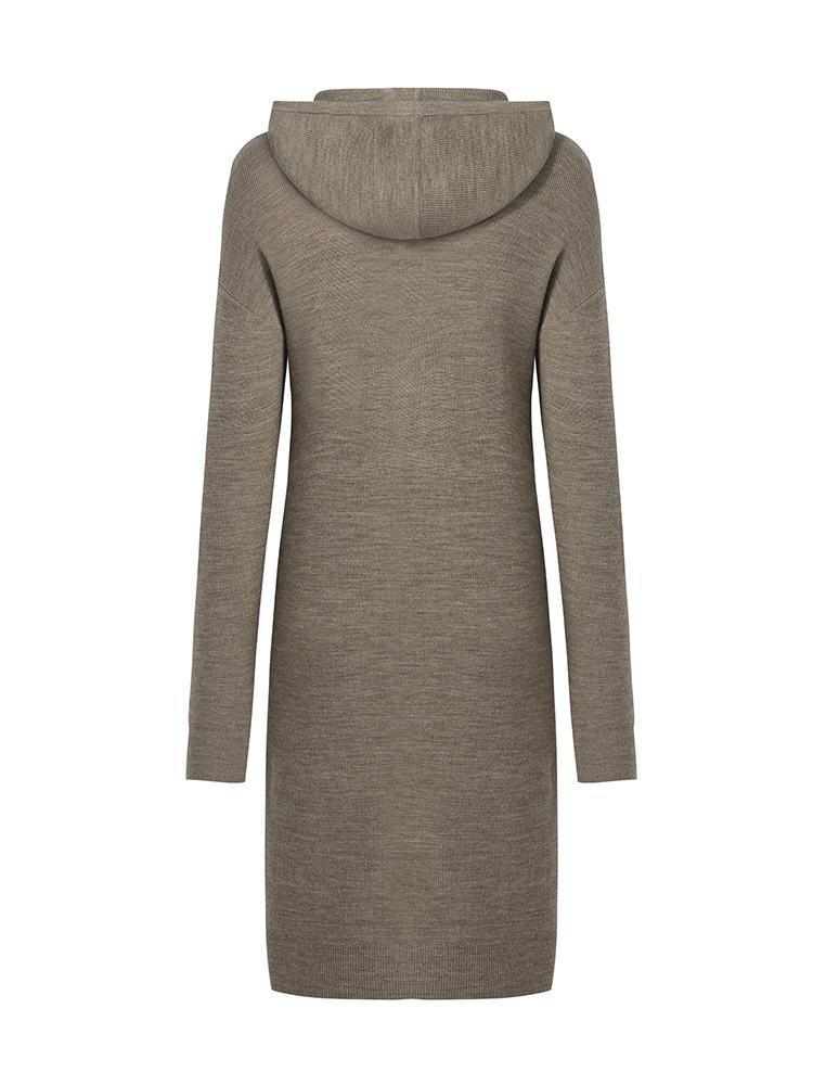 Machine Washable Wool Hooded Knit Dress GOELIA